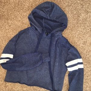 Rue21 blue rugged cropped hoodie